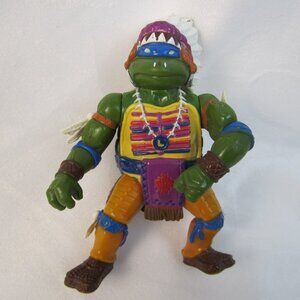 Vintage TMNT Wacky Wild West Chief Leo Figure 1992 - with Flaw; Read Description